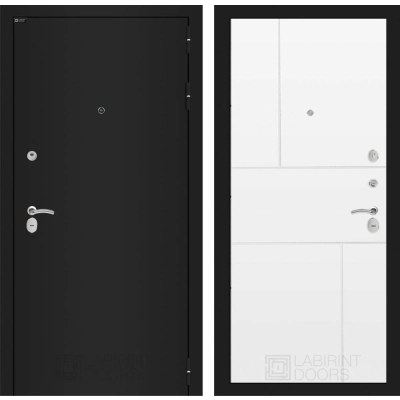 Входная дверь CLASSIC шагрень черная 21 - Белый софт