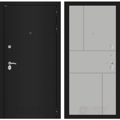 Входная дверь CLASSIC шагрень черная 21 - Грей софт