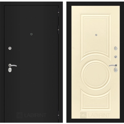 Входная дверь CLASSIC шагрень черная 23 - Шампань софт