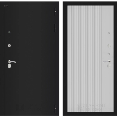 Входная дверь CLASSIC шагрень черная 29 - Белый рельеф софт