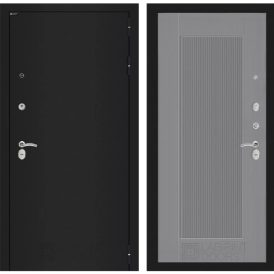 Входная дверь CLASSIC шагрень черная 30 - Серый рельеф софт