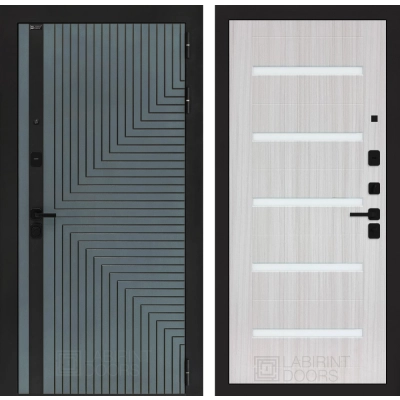 Входная дверь CREDOR 01 - Сандал белый, стекло белое