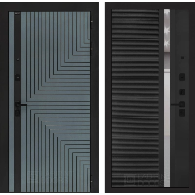 Входная дверь CREDOR 31 - Черный кварц, зеркальная вставка с тонировкой