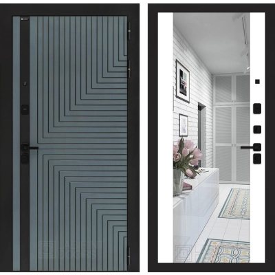 Входная дверь CREDOR с Зеркалом Максимум - Белый софт