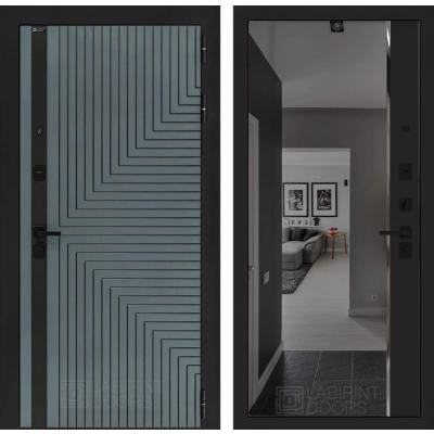 Входная дверь CREDOR с зеркалом Панорама с тонировкой - Черный кварц