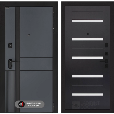 Входная дверь EVOLAB 01 - Венге, стекло белое