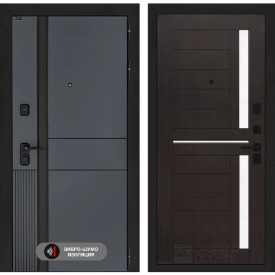 Входная дверь EVOLAB 02 - Венге, стекло белое