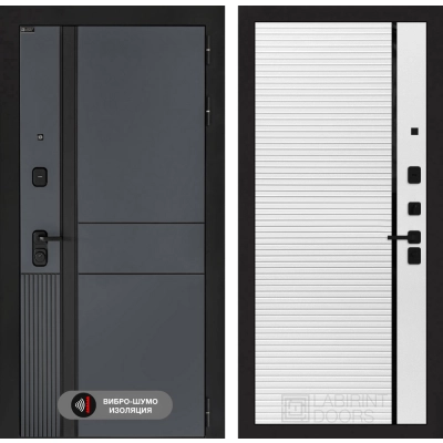 Входная дверь EVOLAB 22 - Белый софт, черная вставка