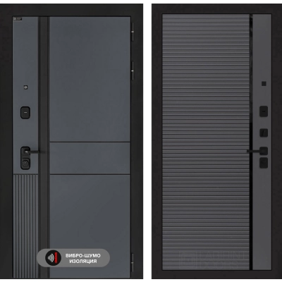 Входная дверь EVOLAB 22 - Графит софт, черная вставка