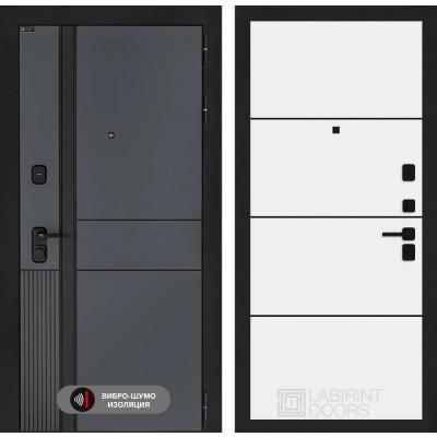 Входная дверь EVOLAB 25 - Белый софт, черный молдинг