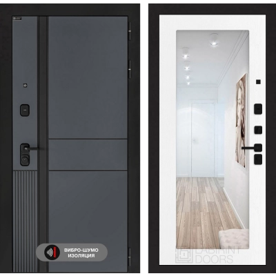 Входная дверь EVOLAB с Зеркалом 18 - Белое дерево