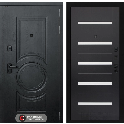 Входная дверь GRAND 01 - Венге, стекло белое