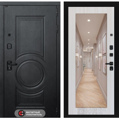 Входная дверь GRAND с Зеркалом 18 - Сандал белый