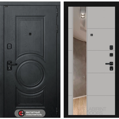 Входная дверь GRAND с Зеркалом 19 - Грей софт