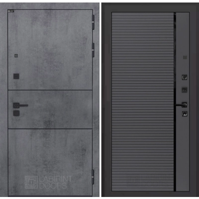 Входная дверь INFINITY 22 - Графит софт, черная вставка