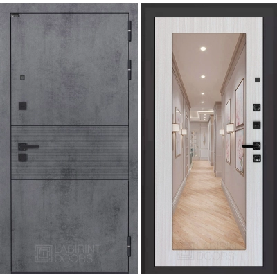 Входная дверь INFINITY с Зеркалом 18 - Сандал белый