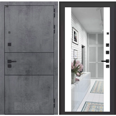 Входная дверь INFINITY с Зеркалом Максимум - Белый софт