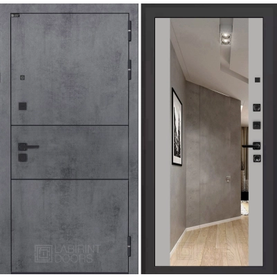 Входная дверь INFINITY с Зеркалом Максимум - Грей софт