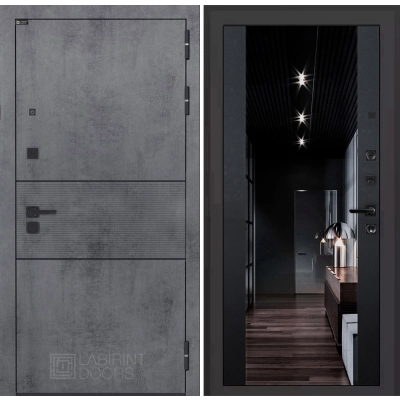 Входная дверь INFINITY с Зеркалом тонированным Максимум - Черный кварц