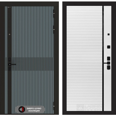 Входная дверь ISSIDA 22 - Белый софт, черная вставка
