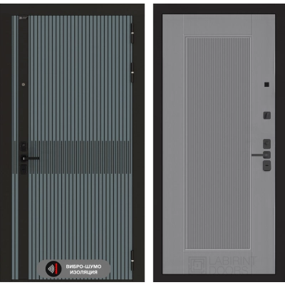 Входная дверь ISSIDA 30 - Серый рельеф софт