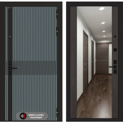 Входная дверь ISSIDA с Зеркалом Максимум - Венге