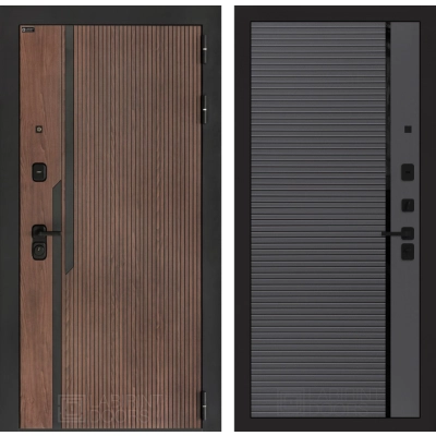 Входная дверь KARMINA 22 - Графит софт, черная вставка