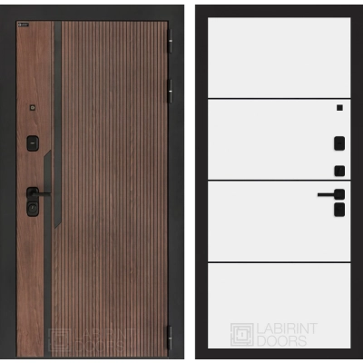 Входная дверь KARMINA 25 - Белый софт, черный молдинг