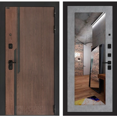 Входная дверь KARMINA с Зеркалом 18 - Бетон светлый