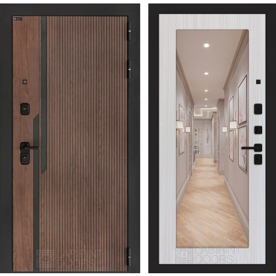 Входная дверь KARMINA с Зеркалом 18 - Сандал белый