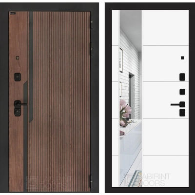 Входная дверь KARMINA с Зеркалом 19 - Белый софт