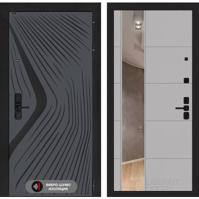 Входная дверь LEOLAB с зеркалом 19 - Грей софт