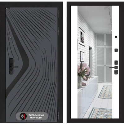 Входная дверь LEOLAB с Зеркалом Максимум - Белый софт