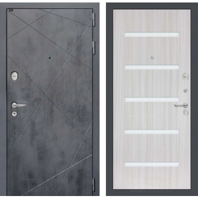 Входная дверь LOFT 01 - Сандал белый, стекло белое