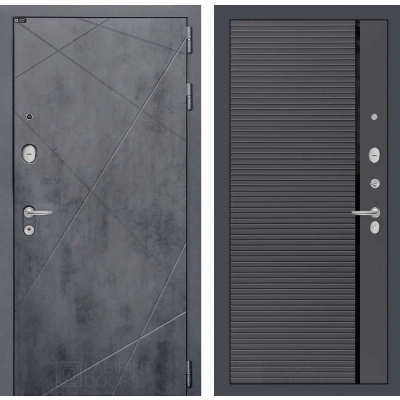 Входная дверь LOFT 22 - Графит софт, черная вставка