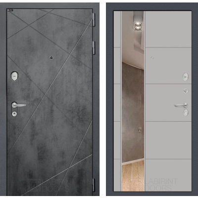 Входная дверь LOFT с Зеркалом 19 - Грей софт