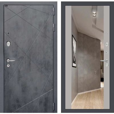 Входная дверь LOFT с Зеркалом Максимум - Грей софт