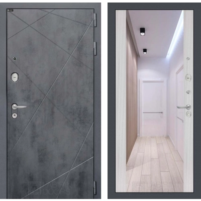 Входная дверь LOFT с Зеркалом Максимум - Сандал белый