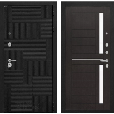 Входная дверь PAZL 02 - Венге, стекло белое