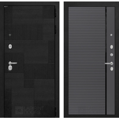 Входная дверь PAZL 22 - Графит софт, черный молдинг