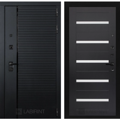 Входная дверь PIANO 01 - Венге, стекло белое