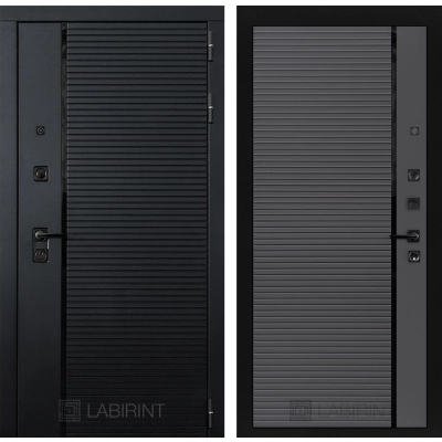 Входная дверь PIANO 22 - Графит софт, черная вставка