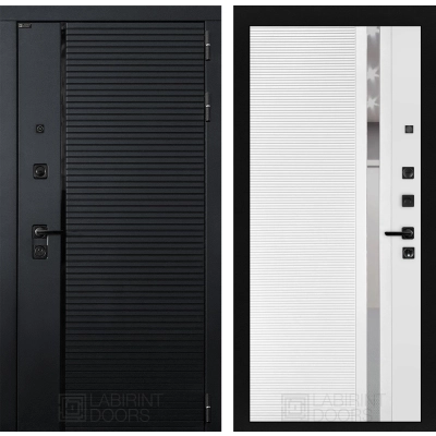 Входная дверь PIANO 31 - Белый софт, зеркальная вставка с тонировкой