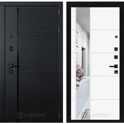 Входная дверь PIANO с зеркалом 19 - Белый софт