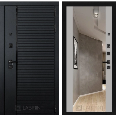 Входная дверь PIANO с зеркалом Максимум - Грей софт