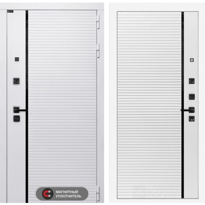 Входная дверь ROYAL 22 - Белый софт, черная вставка