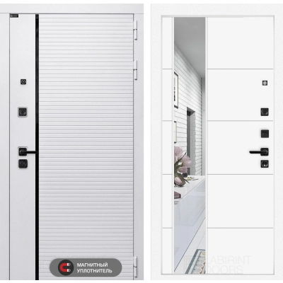 Входная дверь ROYAL с зеркалом 19 - Белый софт